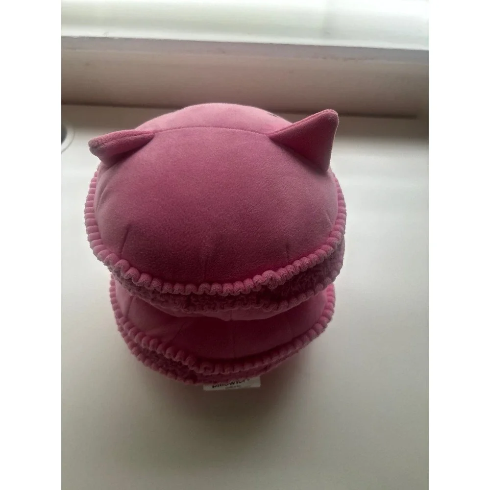 Pillowfort Cat Macaron Holiday Mini Weighted Plush Throw‎ Pillow Light Pink